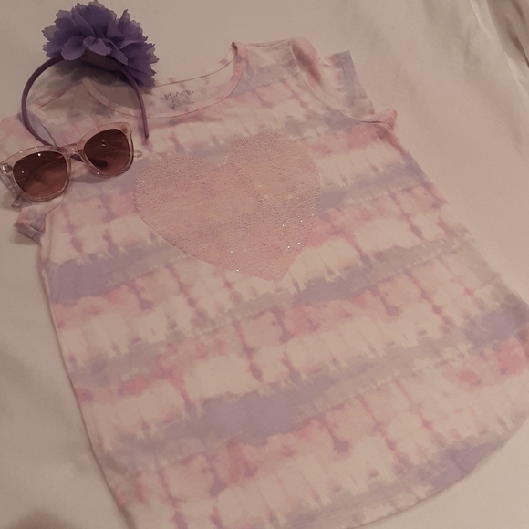 GIRLS (Sz 14) - Flip Sequins Heart T-Shirt - Picture 2 of 4